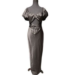 Dress – Size Medium 4th + Reckless Black Satin Cutout Maxi Dress NWT